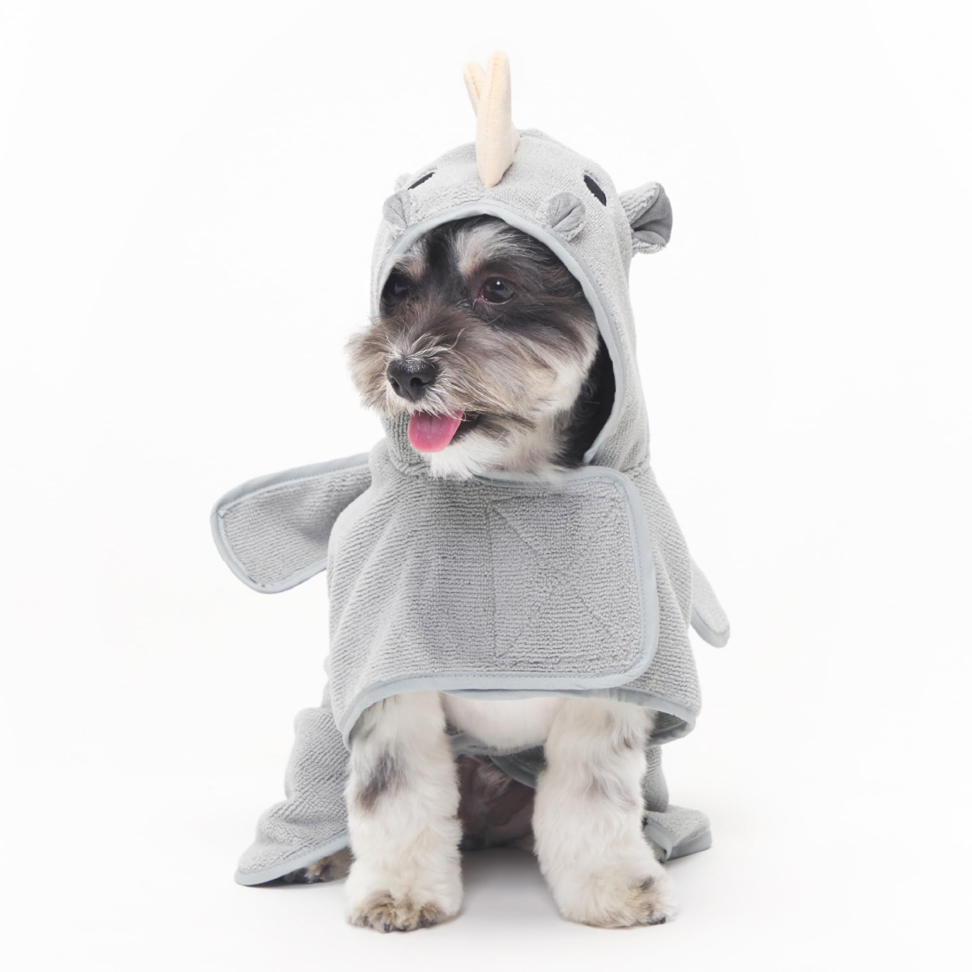 Barkbox Dog Bathrobe Fast Drying with Hook and Loop Closure & Wrap Tie Snuggle, Cute Dogs Clothes, Easy to Clean, Machine Washable, Dog Coats and Tumble Dry Low - Bunny, Medium