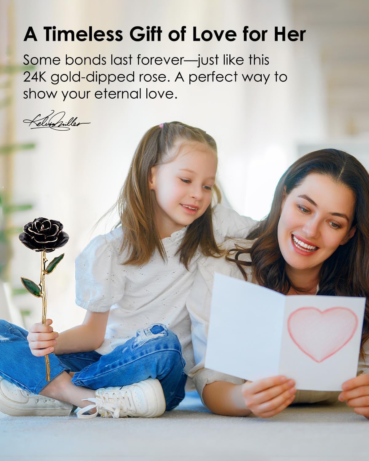 24K Gold Dipped Real Rose – Handcrafted, Bold, One of a Kind – Romantic Gift for Her – Ideal for Birthday, Anniversary, Mother’s Day, Valentine’s (Black)