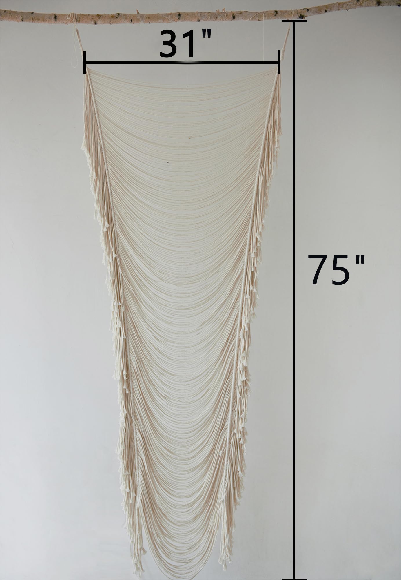 Flber Macrame Curtain Window Macrame Room Divider Doorway Curtain Boho Macrame Wall Hanging Living Room Bedroom Decor 42" W x 75" H