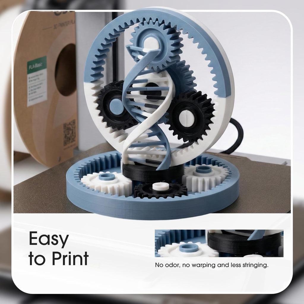 eSUN 10KG Bulk PLA Basic Filament 1.75mm, Black, 10 Spool Pack (1KG/Spool) High Speed PLA Bundle, 3D Printing Filament for Fast Printing