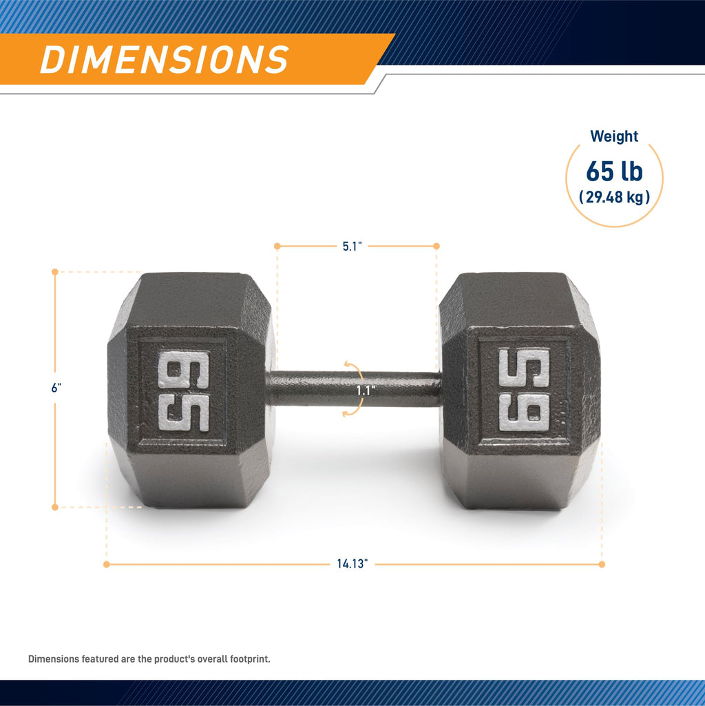 Marcy Cast Iron Hex Dumbbells Collection - Available size from 3-lb to 100-lb, SOLD INDIVIDUALLY