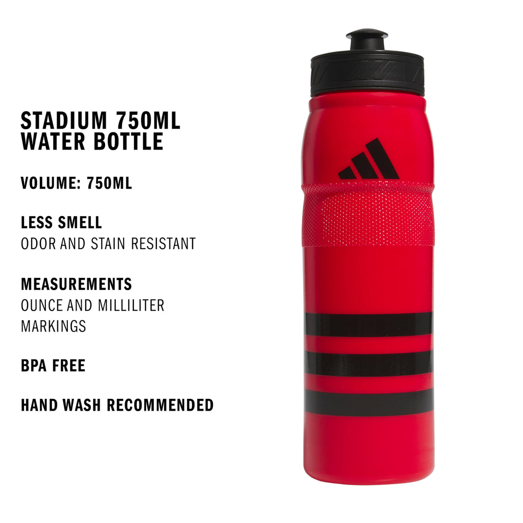 adidas 750 ML (28 oz) Stadium Refillable Plastic Sport Water Bottle