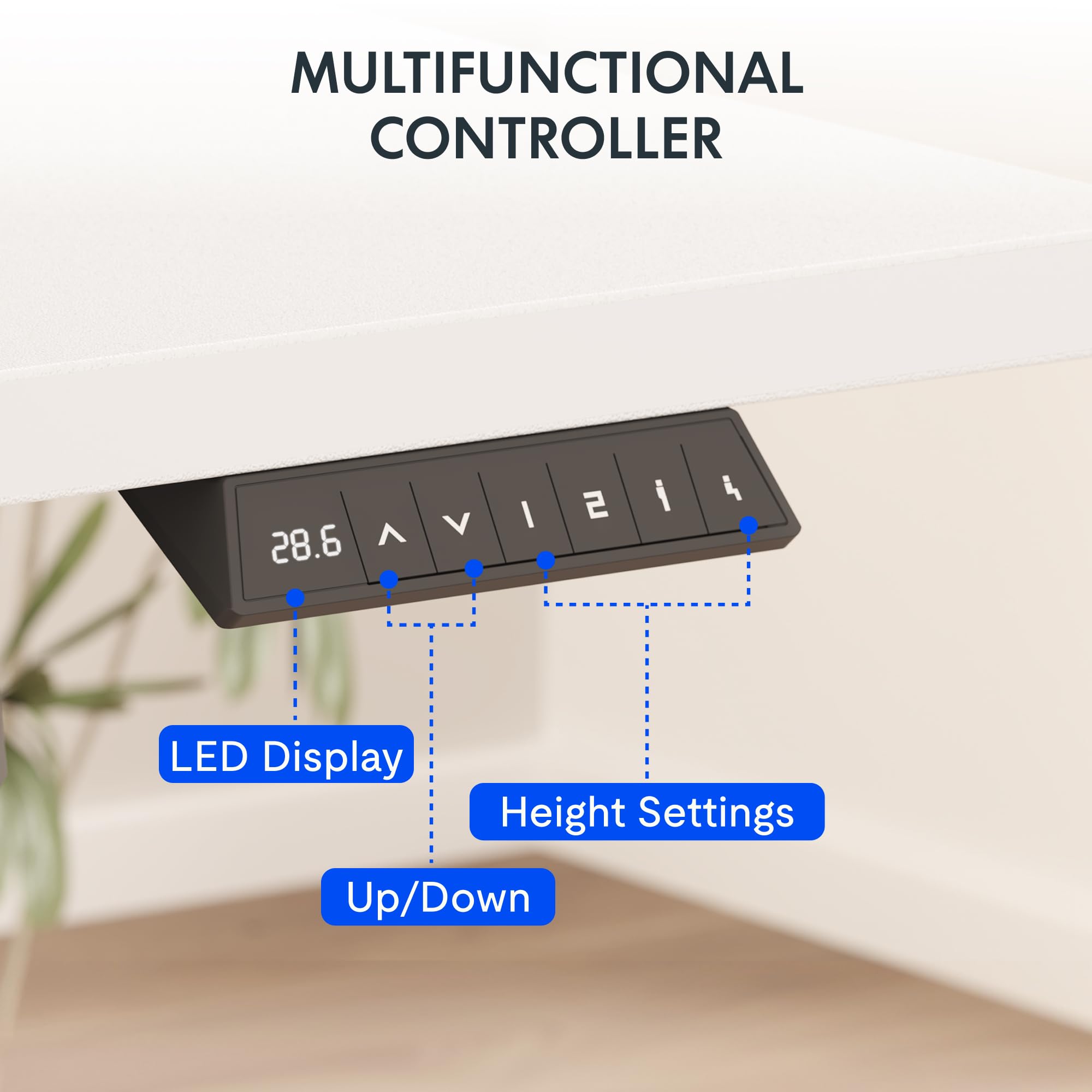 FLEXISPOT EN2 Whole-Piece Standing Desk with Clamp Power Strip, 40 x 24'' Electric Stand Up Height Adjustable Desk with Cable Management (Black Frame + 40" Black Top)