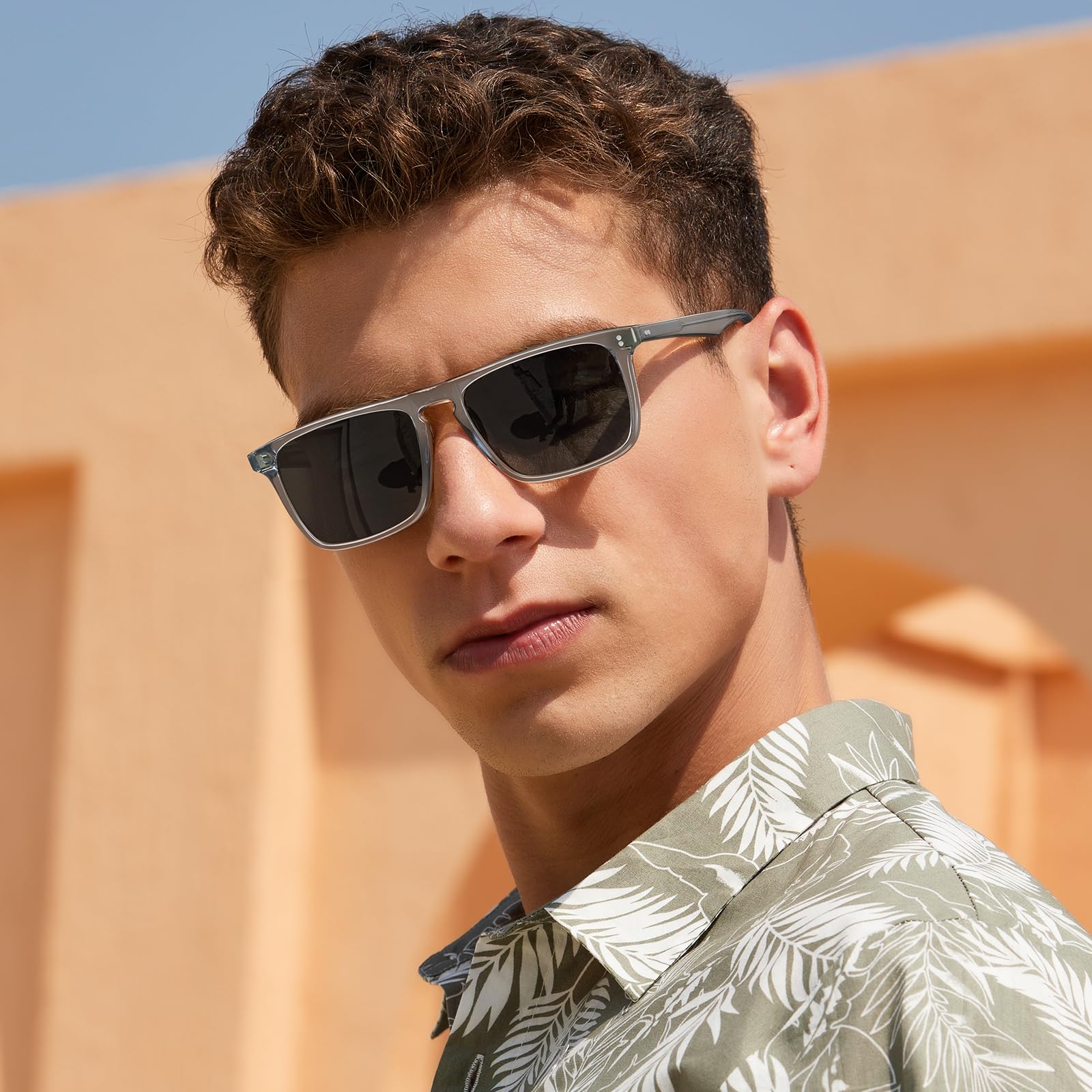 CARFIA Retro Polarized Sunglasses for Men UV Protection Hand-crafted Acetate Frame Fashion Cool Sun Glasses CA53572