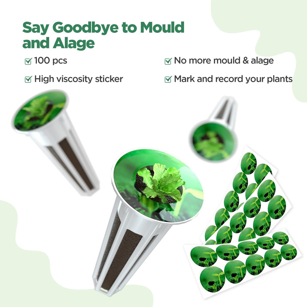LETPOT 77 Pcs Seed Pod Kits, Square Grow Anything Kit for Hydroponics, with 2 A&B Nutrient Plant Foods and 30 Sponges, 5 Domes, 10 Baskets, 30 Stickers, Compatible Mini and Other Brand