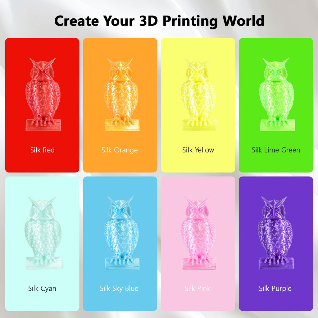 1.75mm PLA 3D Printer Filament Bundle: Glow in Dark Green/Blue/Purple/Rainbow, One Spool Clear Multi Colored, Each Spool 250g, Total 1.25Kg 3D Printing Material, 250g x 5 Spools Glow in Dark PLA