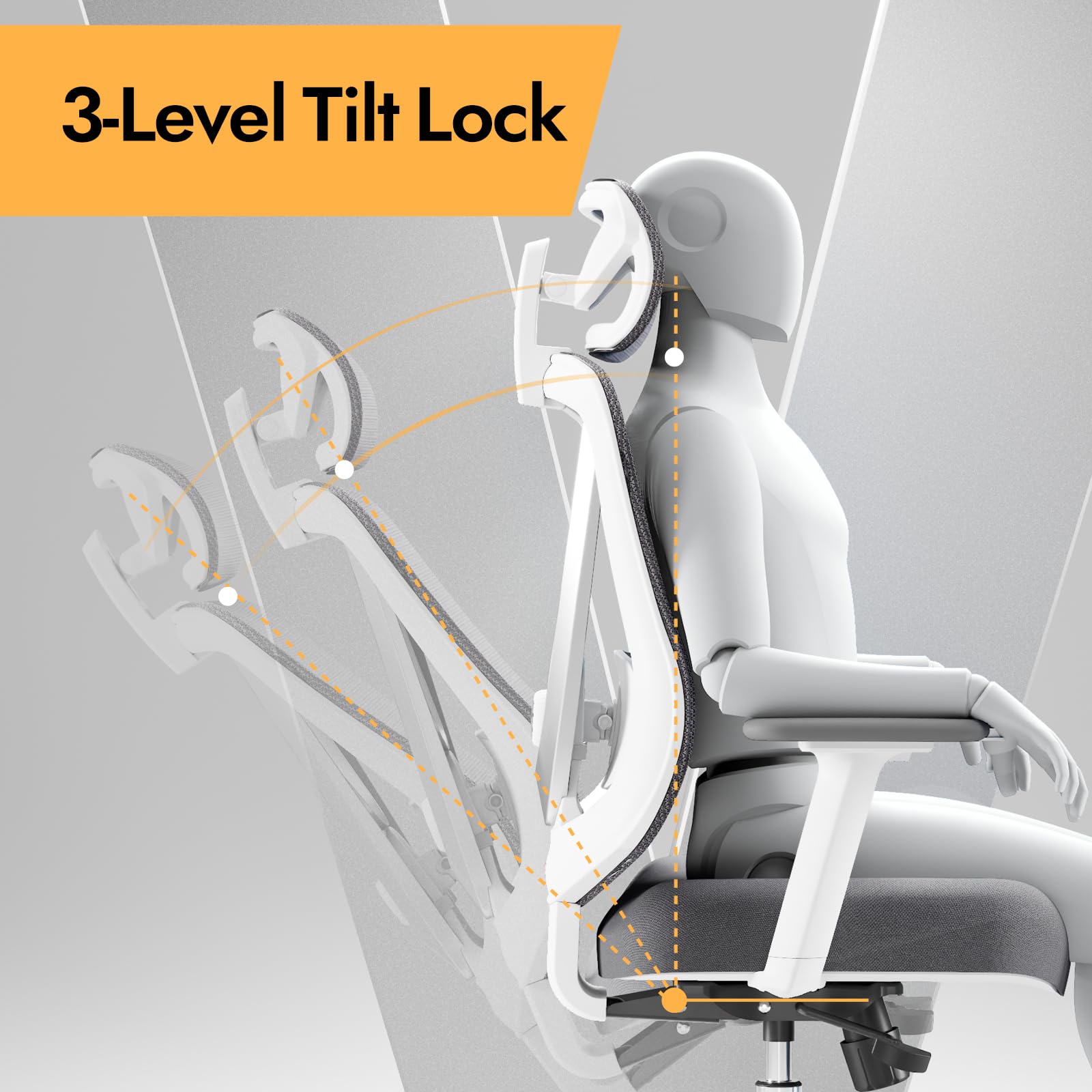 HOLLUDLE Ergonomic Mesh Office Chair - 3D Adjustable Lumbar Support & 3D Armrests, V-Shaped Back, Adjustable Desk Chair for Office & Home, Black