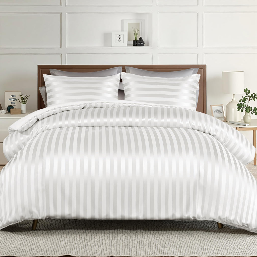Whale Flotilla 2-Piece Reversible Silky Soft Twin Size Comforter Bedding Set, Luxurious Satin Comforters with Satin Pillowcase, Lightweight Duvet for All Seasons, Black