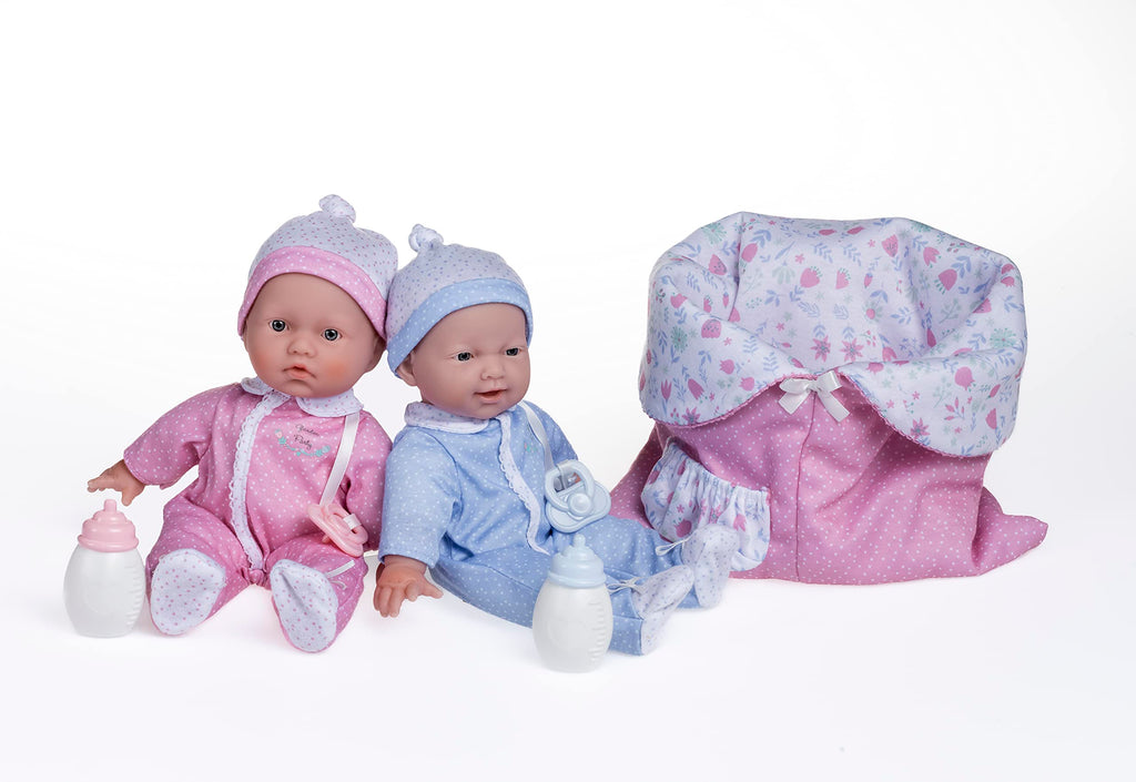 JC Toys La Baby Caucasian Baby Doll Set – 11 Inch Soft Body Doll with Accessories Including a Removable Blue Outfit – Small Baby Doll Toy for Children 12 Months and Older