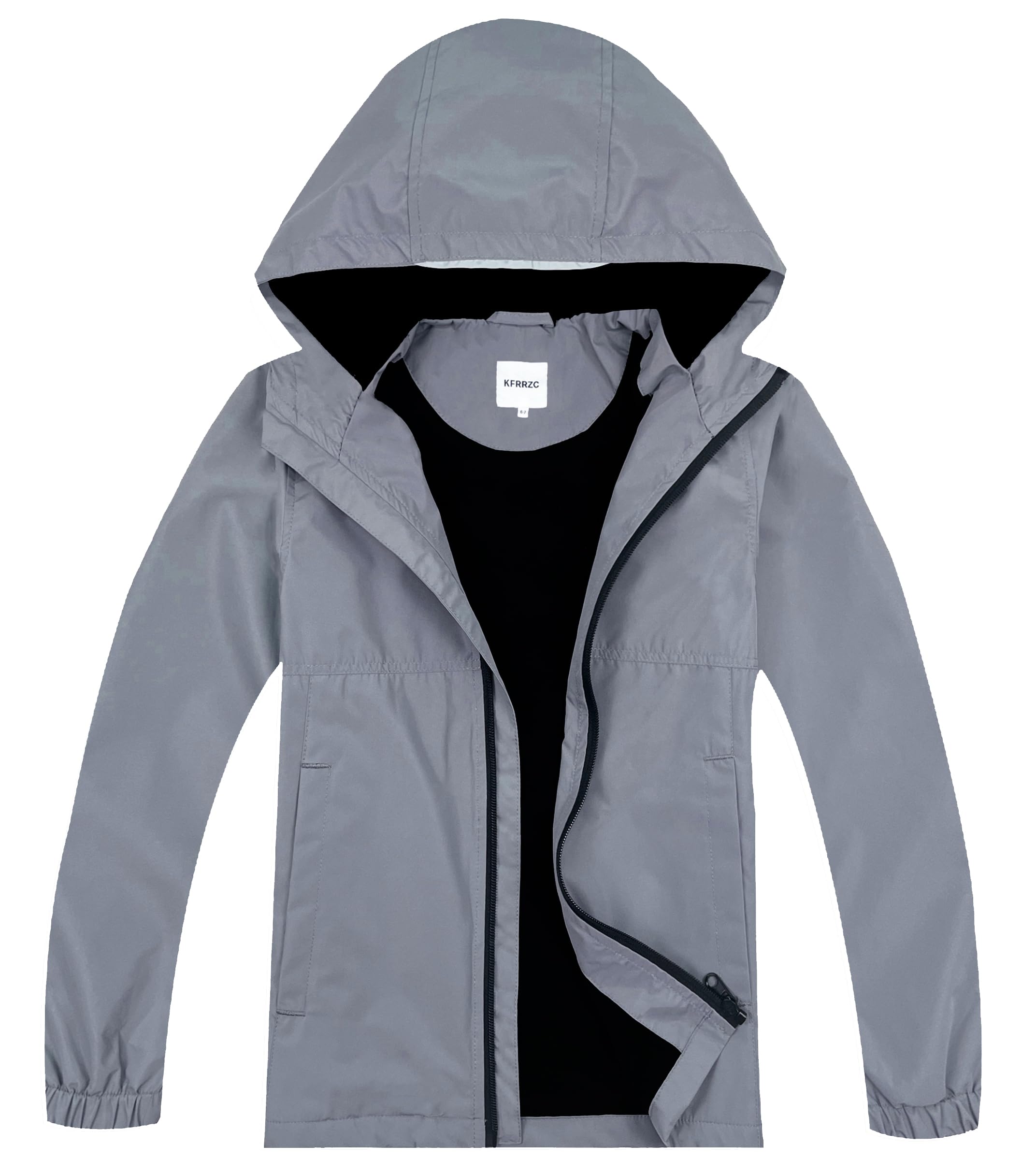 Boys Girls Rain Jackets Waterproof Hooded Fleece Raincoats Lightweight Windbreakers for Kids