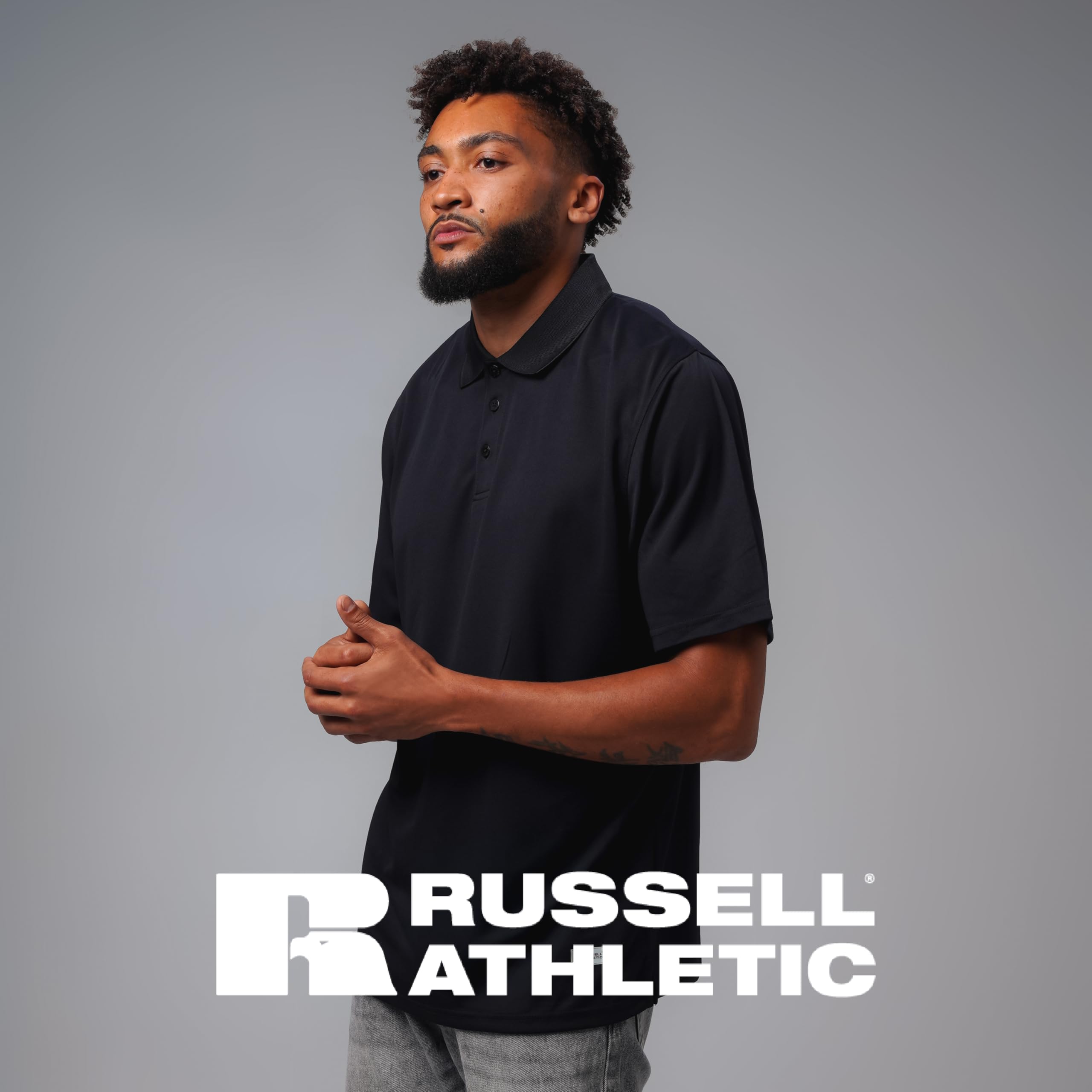 Russell Athletic Mens Dri-Power Performance Polo | Premium Dri-fit Polo Shirt for Men