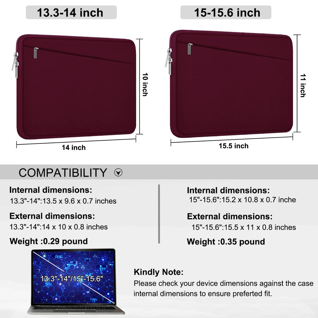 Laptop Sleeve Case 13.3 Inch, Durable 14 Inch Laptop Case Computer Carrying Bag Protective Cover Compatible with 13 14 inch MacBook Pro, MacBook Air, Dell, HP, Lenovo, Notebook, Computer, Black