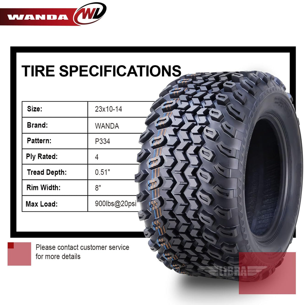 WANDA 18X9-10 Golf Cart ATV Tires 4 Ply 18X9x10 -Set 4-14050