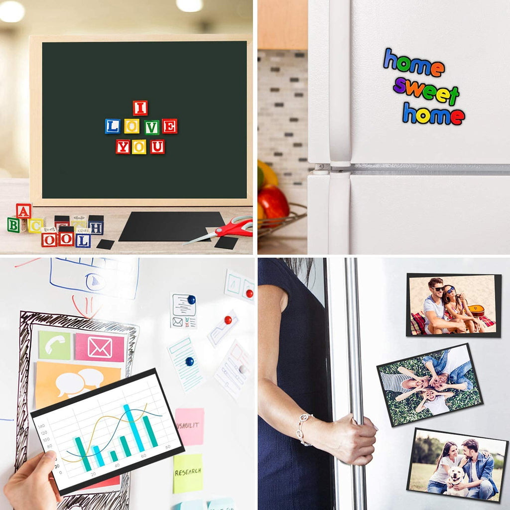 Magnetic Sheets Non-Adhesive 4" x 6" 30 mil - Flexible Magnets, 12 Pack | Thick Magnet Sheets for Fridge Photos, Crafts, DIY, Sign Making, Dies Storage - A6 and Postcard Size
