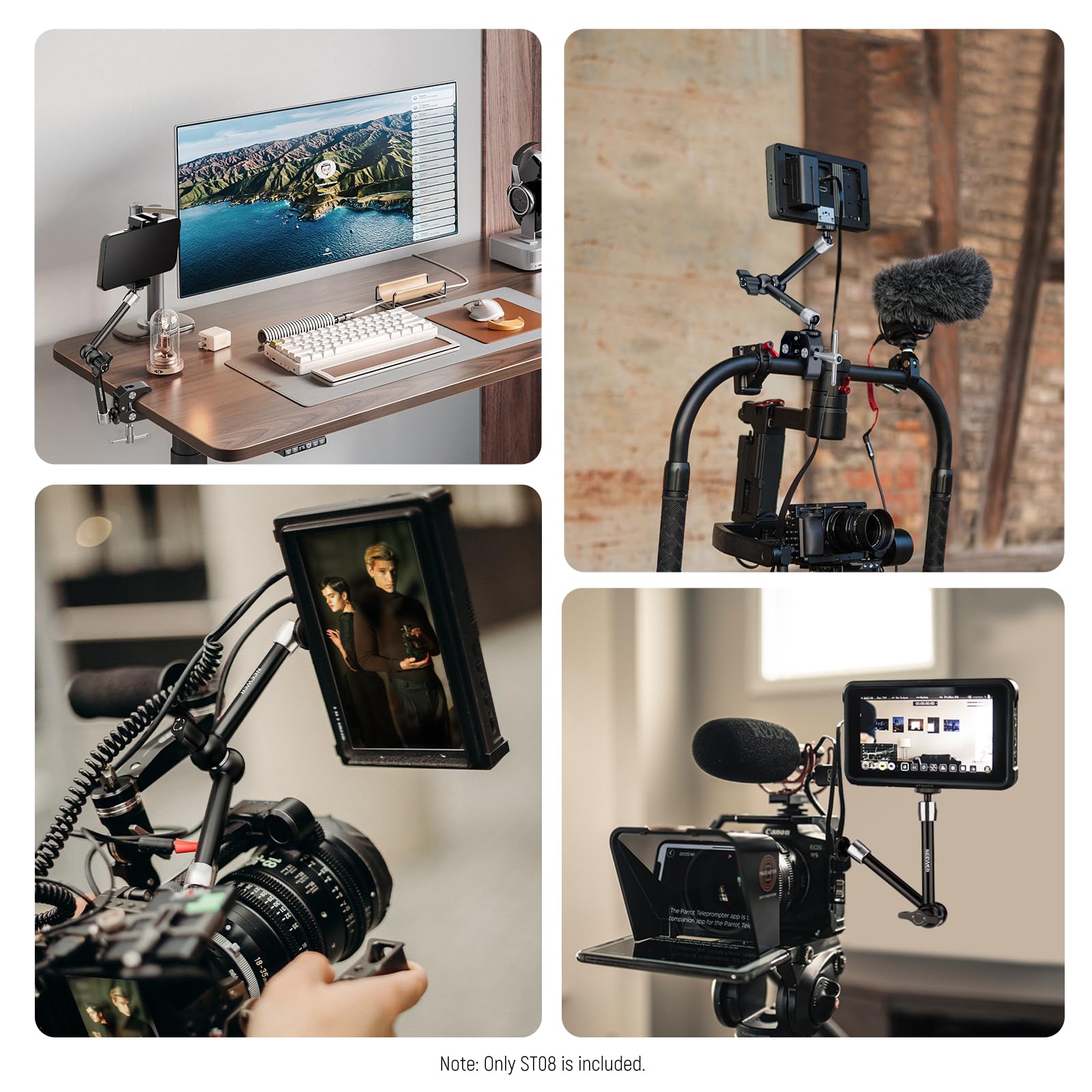 NEEWER 5.9"/15cm Adjustable Friction Magic Arm with 1/4" Screw on Both Ends, Compatible with SmallRig Cage, Flash/LED Light/Microphone/Monitor/SuperClip, Max Load 4.4lb/2kg, ST15