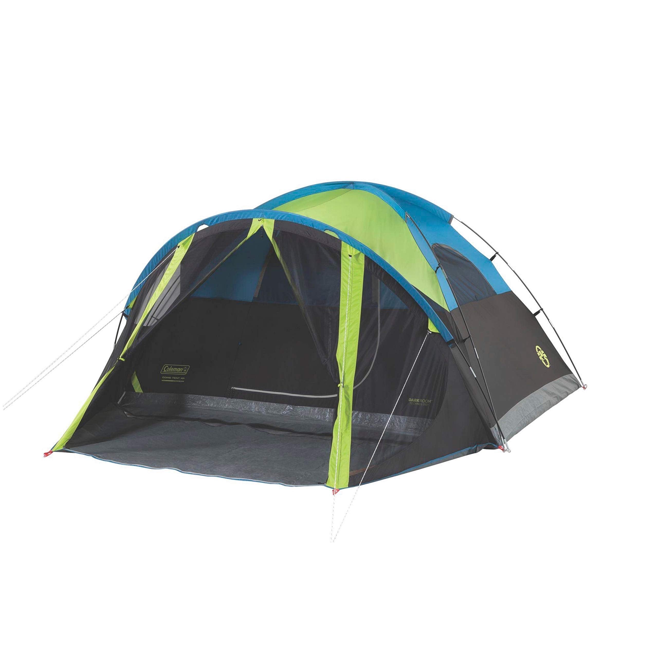 Coleman Carlsbad Dark Room Tent with Screened Porch, 4/6 Person Tent Blocks 90% of Sunlight to Keep Inside Cool, Weatherproof Shelter with Easy Setup