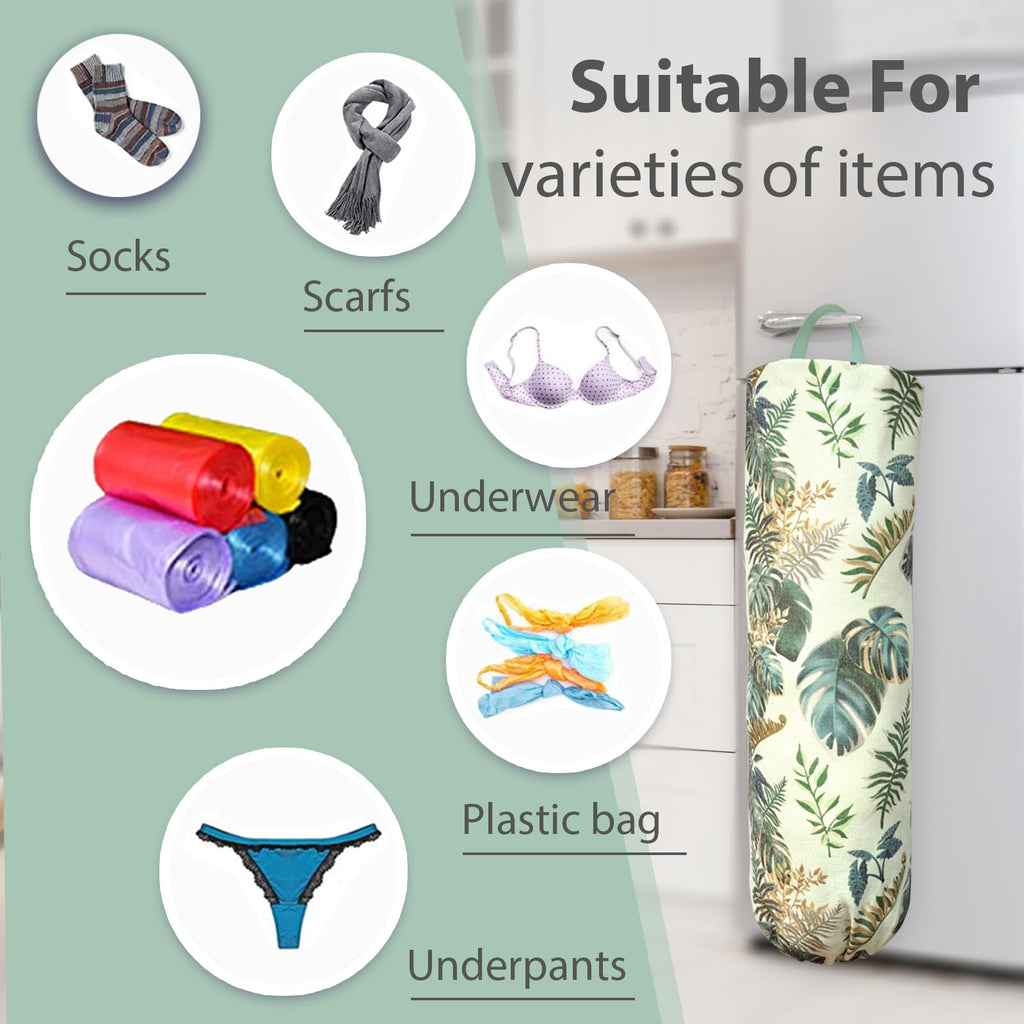 Plastic Bag Holder，Reusable Grocery Bag Holder，Wall Mount Plastic Bag Organizer Shopping Bags Carrier，Washable Large Grocery Bag Storage Dispenser for Home Kitchen Travelling Decor, 1 Pack，Alpaca