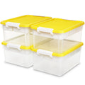 Citylife 17 QT Plastic Storage Box with Building Baseplate Lid and Removable Tray Craft Organizers and Storage Clear Storage Container for Organizing Bead, Tool, Sewing