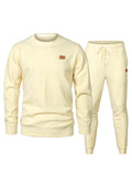 JMIERR Men's 2 Piece Outfits Knit Jacquard Pullover Sweatshirt Tracksuit & Joggers Sweatpants Sweatsuit Sets with Pockets