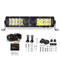 Auxbeam 12Inch Led Light Bar 100W 12000LM 5D Pro Lens Off Road Driving Light Spot Flood Combo Fog Light with 10FT Wiring Harness Kit (Professional Grade Outdoor Lighting Source P8 LED)