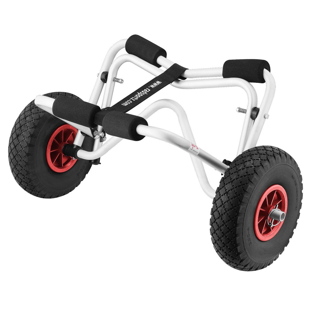 Kayak Cart - 140lb Capacity Canoe Dolly with Airless Tires, Aluminum Frame, and Straps for Small Watercraft - Kayak Accessories by RAD Sportz (Green)