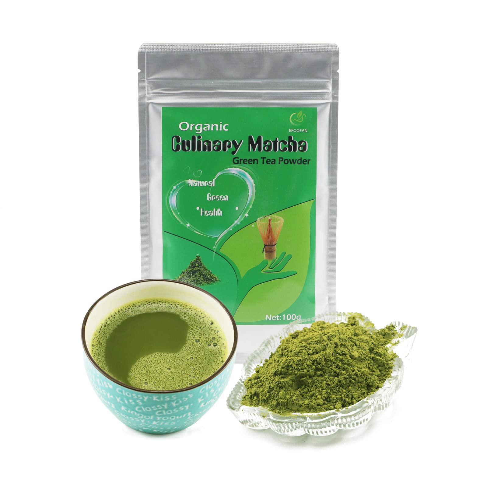 EFOOFAN USDA & COR Certified Organic Ceremonial Grade Matcha Powder – First Harvest Shade-Grown Tencha from Hangzhou, Vibrant Jade Green & Smooth Umami, No Sugar, Ideal for Traditional Tea or Latte (45g Tin)