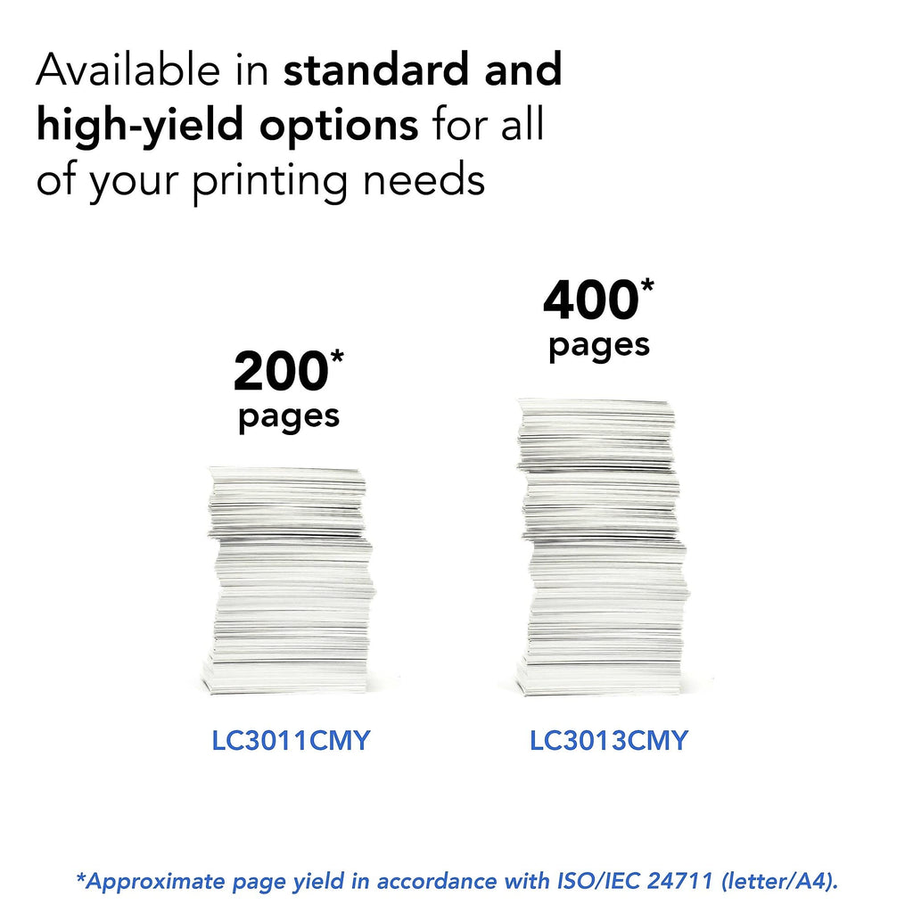 Brother Printer High Yield Ink Cartridge Page Up to 400 Pages Black (LC3013BK), Standard