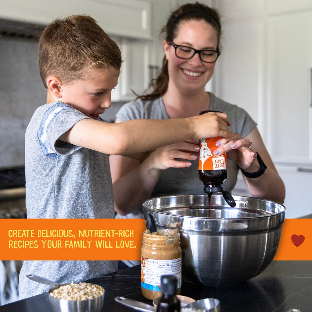Date Lady Date Syrup 3 lb Squeeze Bottle | 1 ingredient: 100% Organic Dates. Vegan, Paleo, Gluten-free & Kosher | Also Known As Silan, Date Honey and Date Nectar | Sugar Substitute