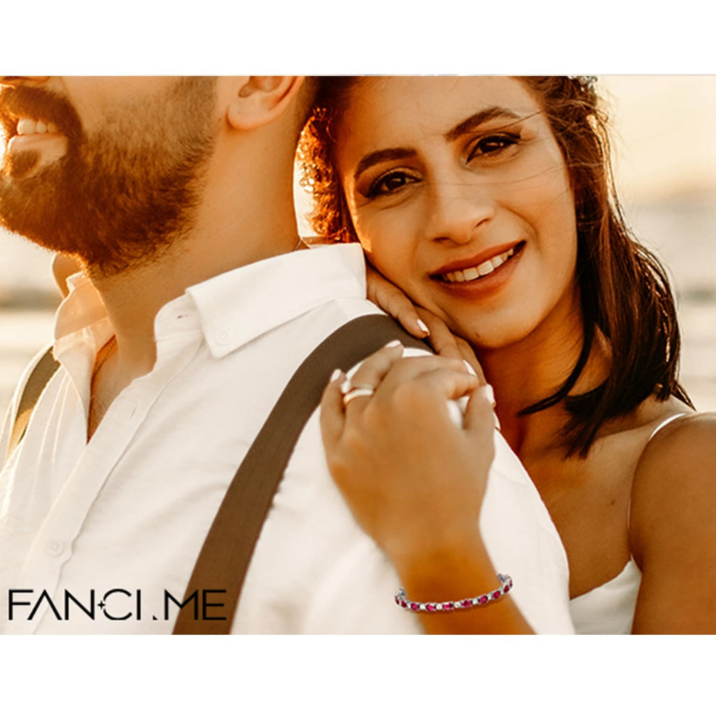 FANCIME Birthstone Bracelets Sterling Silver Tennis Bracelets Charm Fine Jewelry Birthday Gifts for Women 7"
