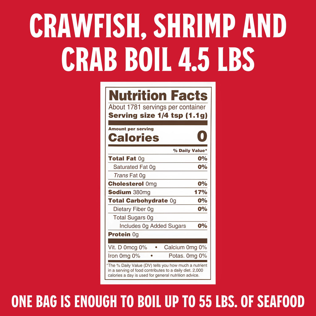 Louisiana Fish Fry Products Crawfish, Shrimp & Crab Boil Seasoning - Spicy & Delicious Seafood Powder Complete Seasoning - Low Salt Cajun Seasoning (4.5 Pound (Pack of 2))