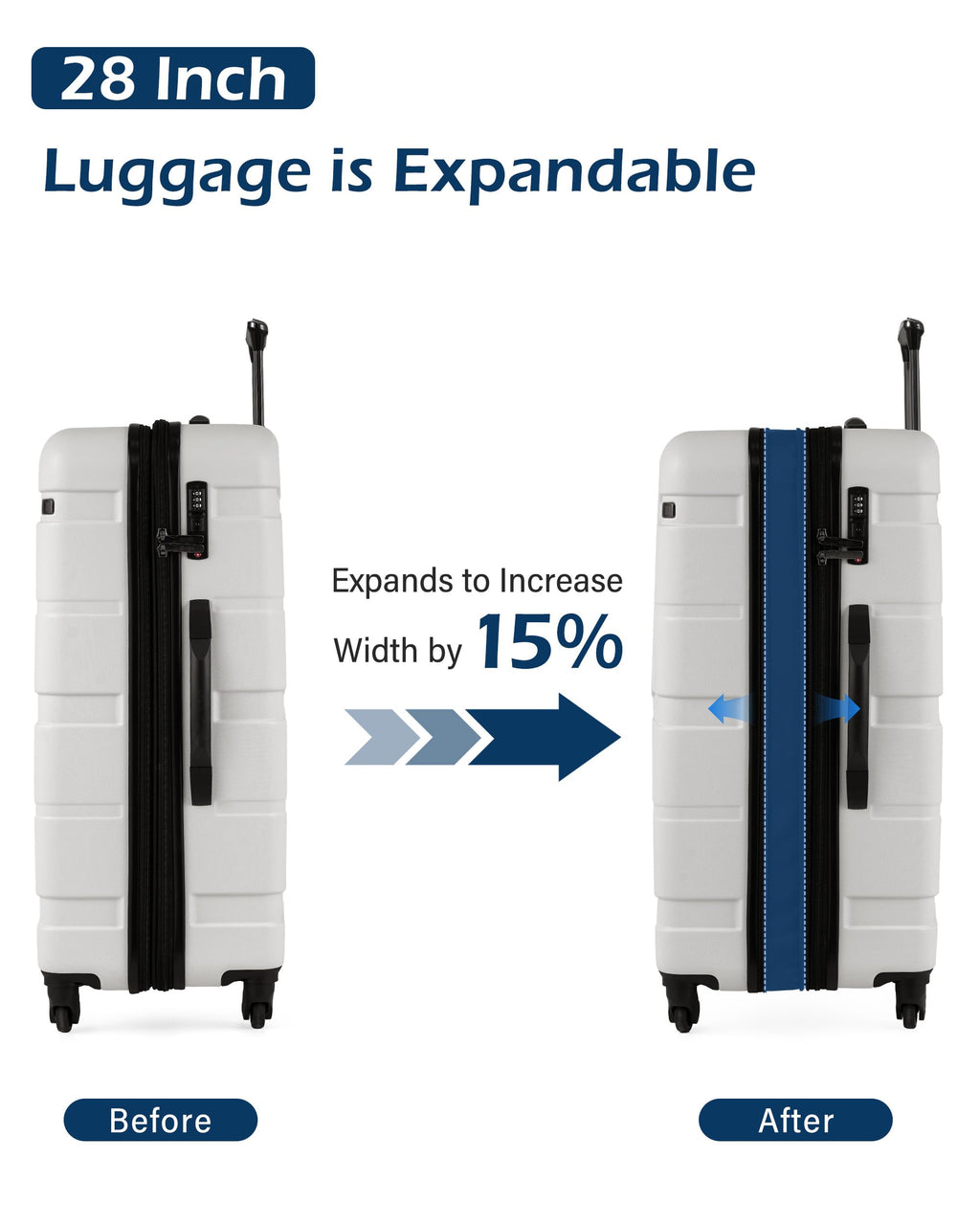 Coolife Carry On Luggage 22x14x9 Airline Approved Hardside PC+ABS Suitcase with TSA Lock, Lightweight Rolling Travel Luggage with Spinner Wheels(Black Brown, 20in)