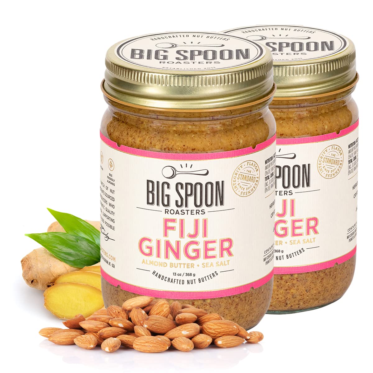 Big Spoon Roasters Carrot Cake Almond Butter With Sea Salt - Keto Friendly, Low Sugar Almond Butter - Crunchy & Bee-Friendly Almonds - Gourmet, Vegan Almond Nut Butter - 13 Ounces