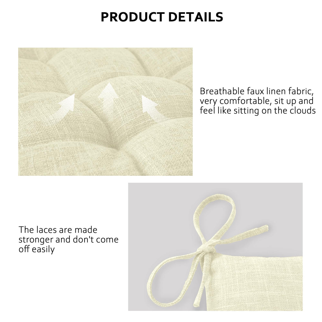 ELFJOY Rocking Chair Cushion Large Rocking Chair Pads with Ties Premium Tufted High Back and Seat Cushion 2 Piece Set Black
