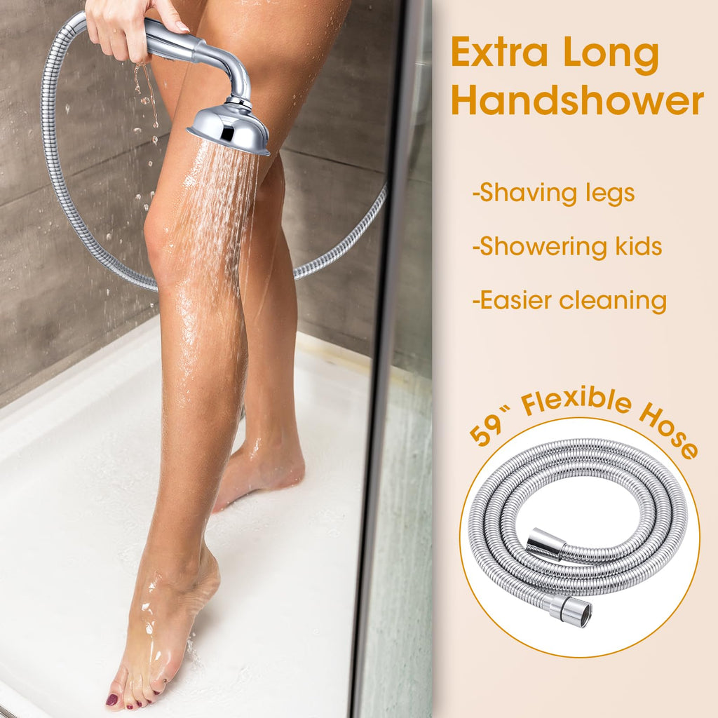 Rainfall Shower Head with Handheld Combo, Brushed Gold Shower System with Balance Pressure Valve, 9 inch Shower Head and Faucet Set, Rain Shower Head with Handheld Spray Wall Mount(B2312-BG)