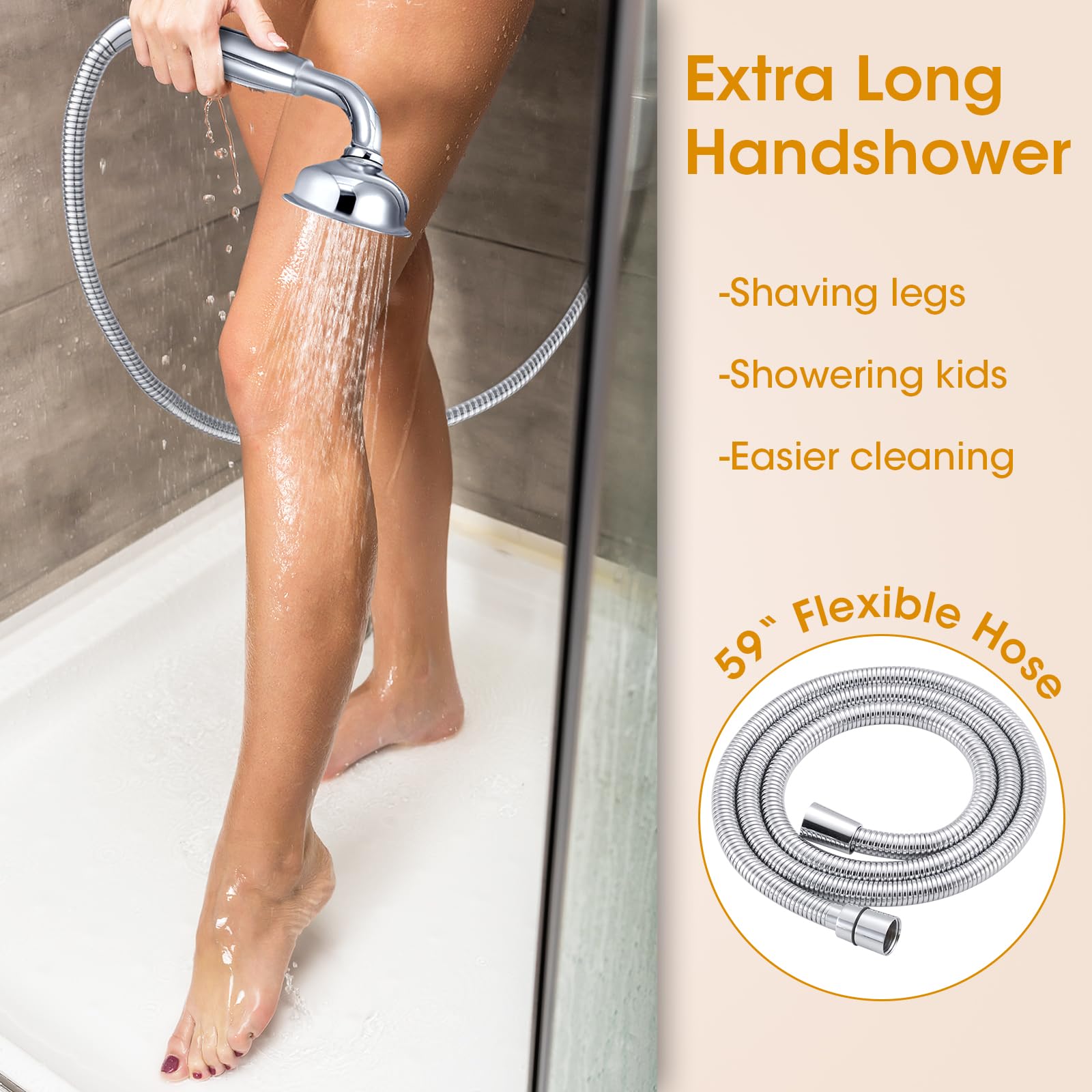 Rainfall Shower Head with Handheld Combo, Brushed Gold Shower System with Balance Pressure Valve, 9 inch Shower Head and Faucet Set, Rain Shower Head with Handheld Spray Wall Mount(B2312-BG)