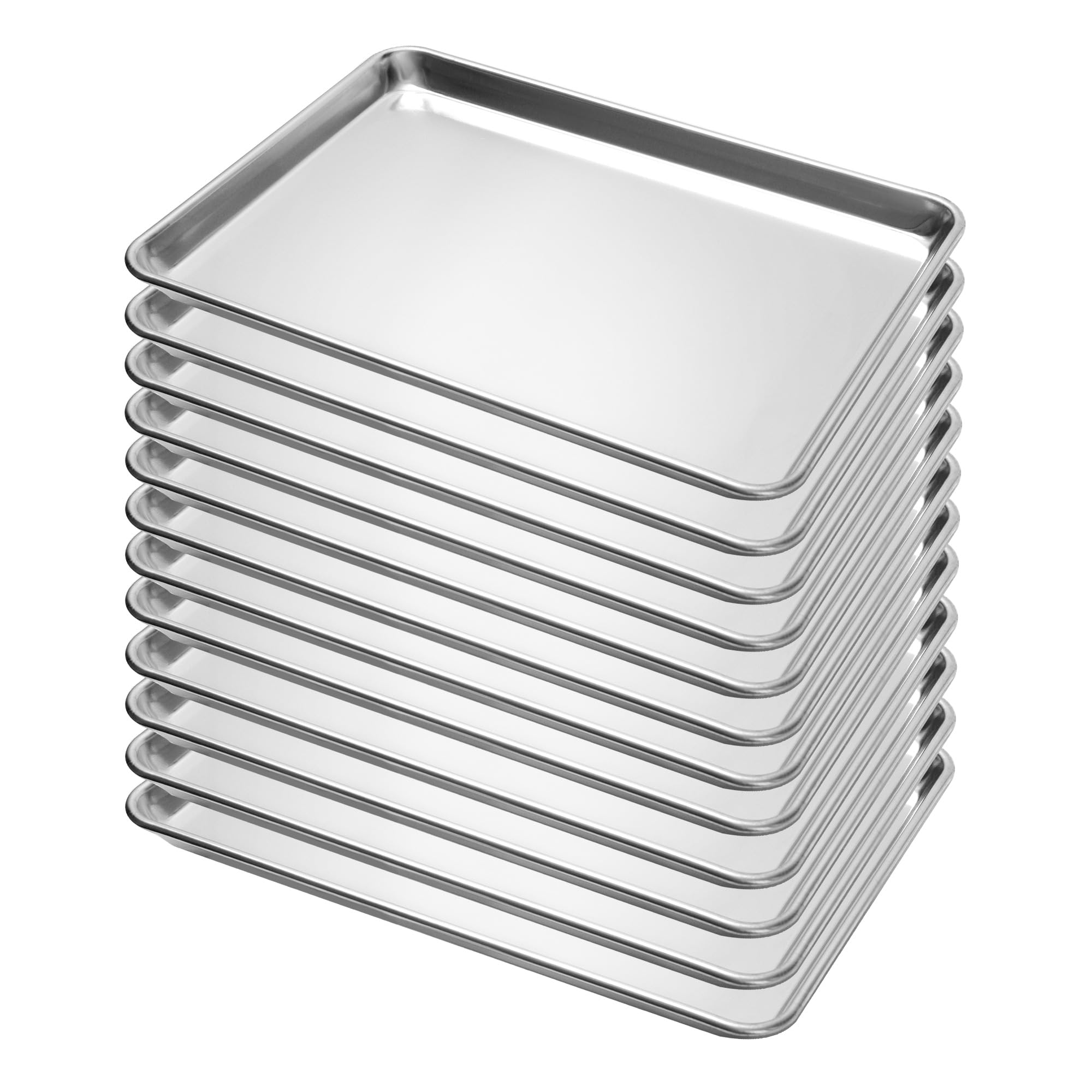 6 Pack Large Size Baking Sheet Pans, Aluminum Commercial Cookie Sheets Non-Stick, 21"x15"