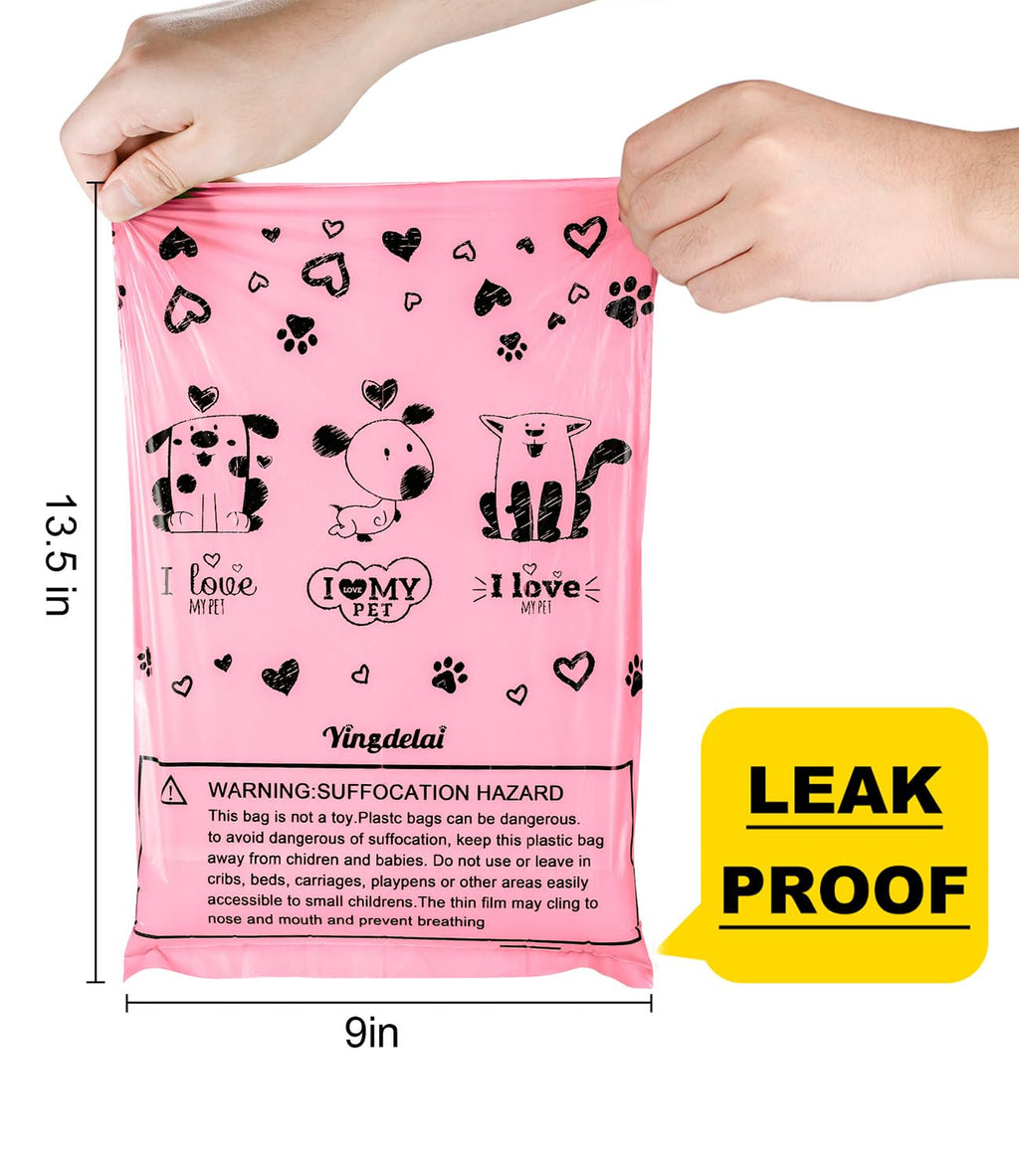Yingdelai Dog Poop Bags 280 Counts: Extra Thick LeakProof Waste Bag with Dispenser for Doggy (Scented)
