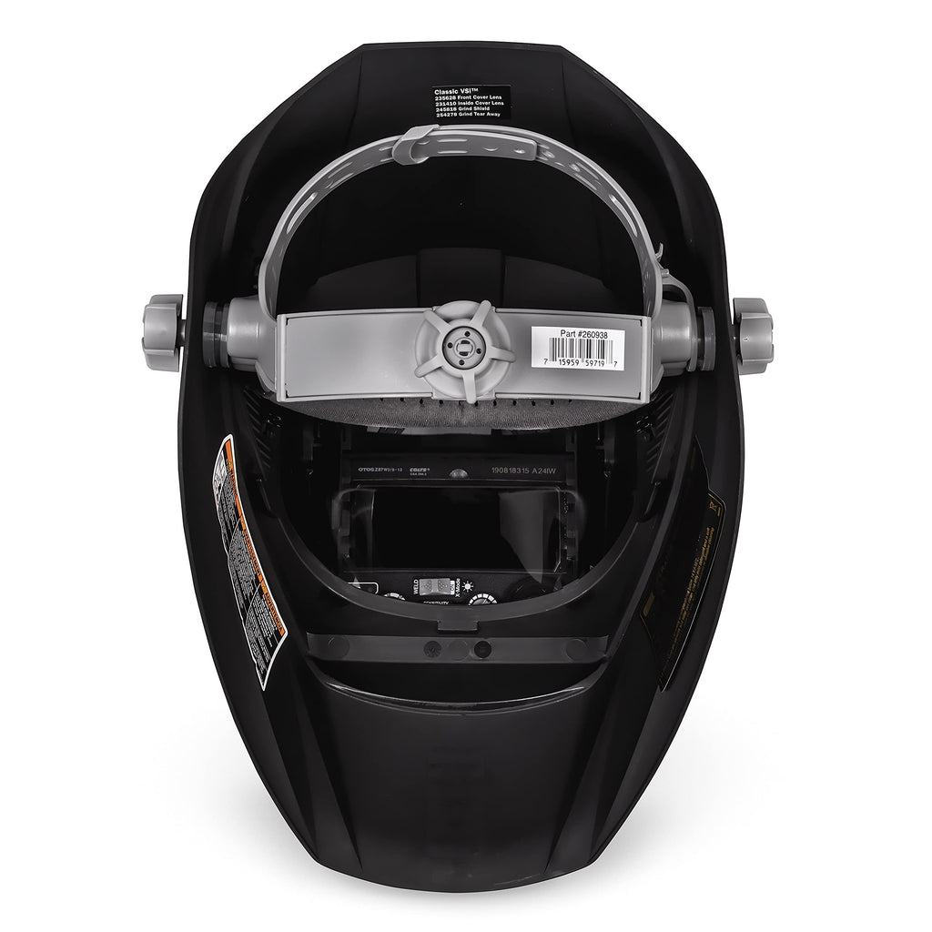 Miller Classic Series Auto-Darkening Welding Helmet - Professional TIG/MIG Welding Mask with ClearLight Technology, High Definition Optics, Variable Shade 8-13, Comfortable Headgear, Black