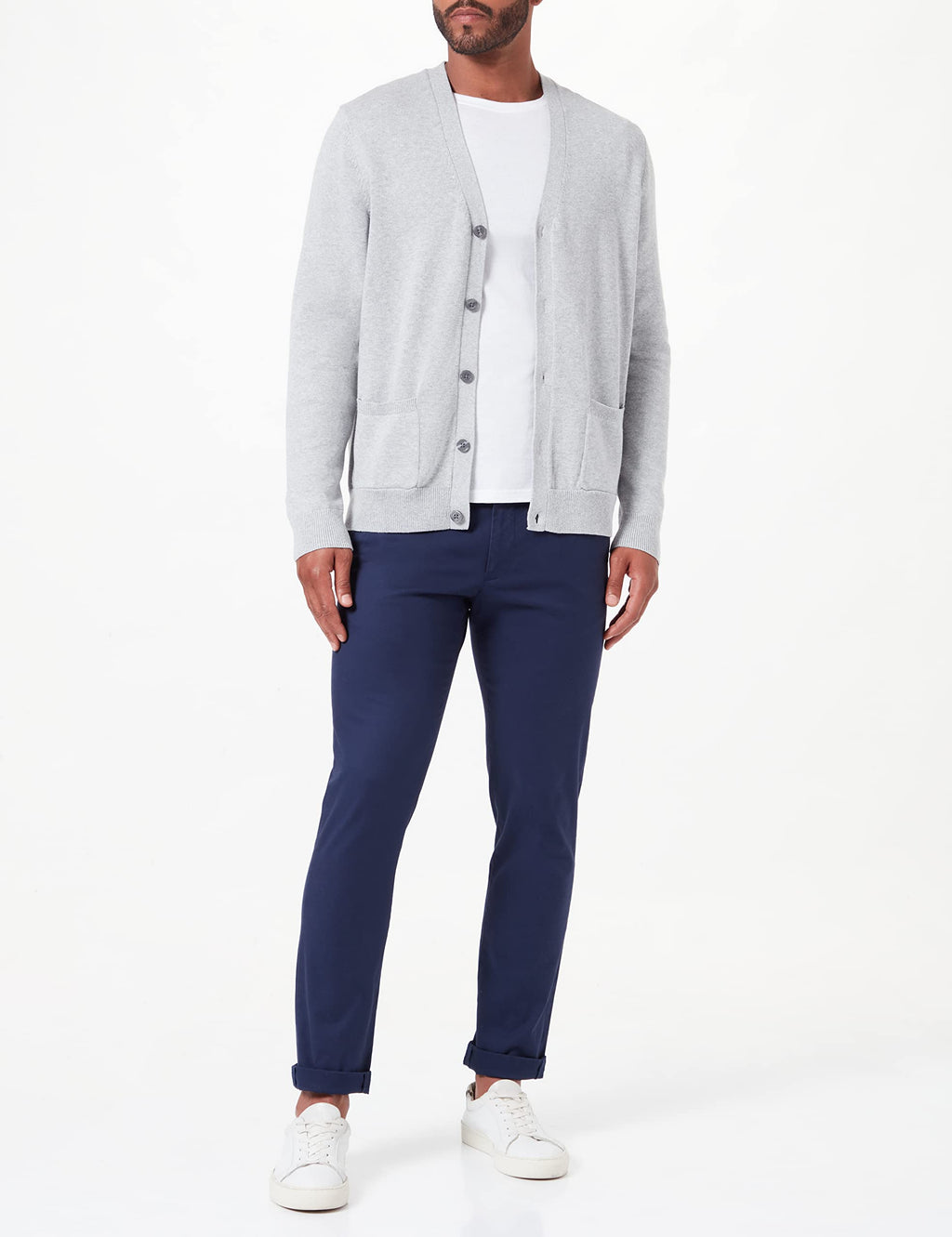Amazon Essentials Men's V-Neck Cotton Cardigan Sweater