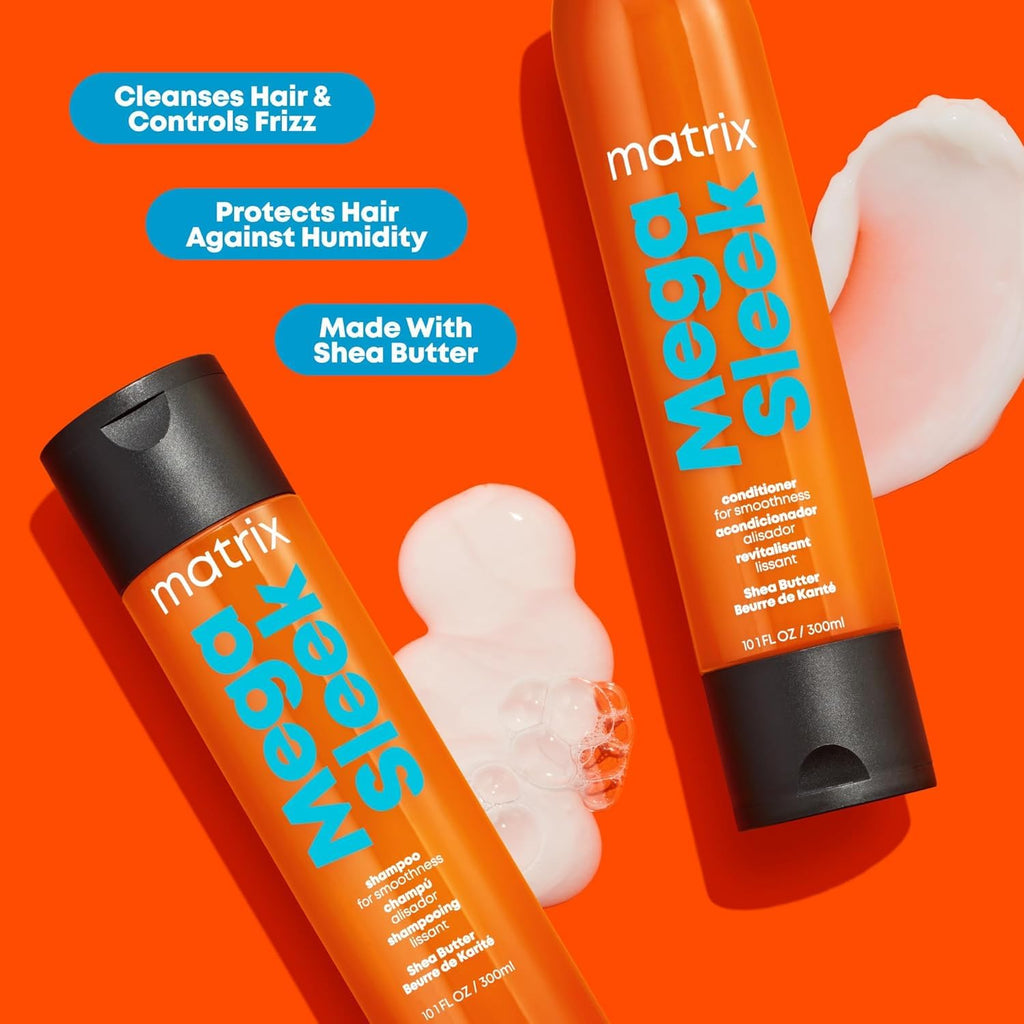 Matrix Mega Sleek Shampoo - Smoothing and Detangling, For Dry, Damaged & Frizzy Hair