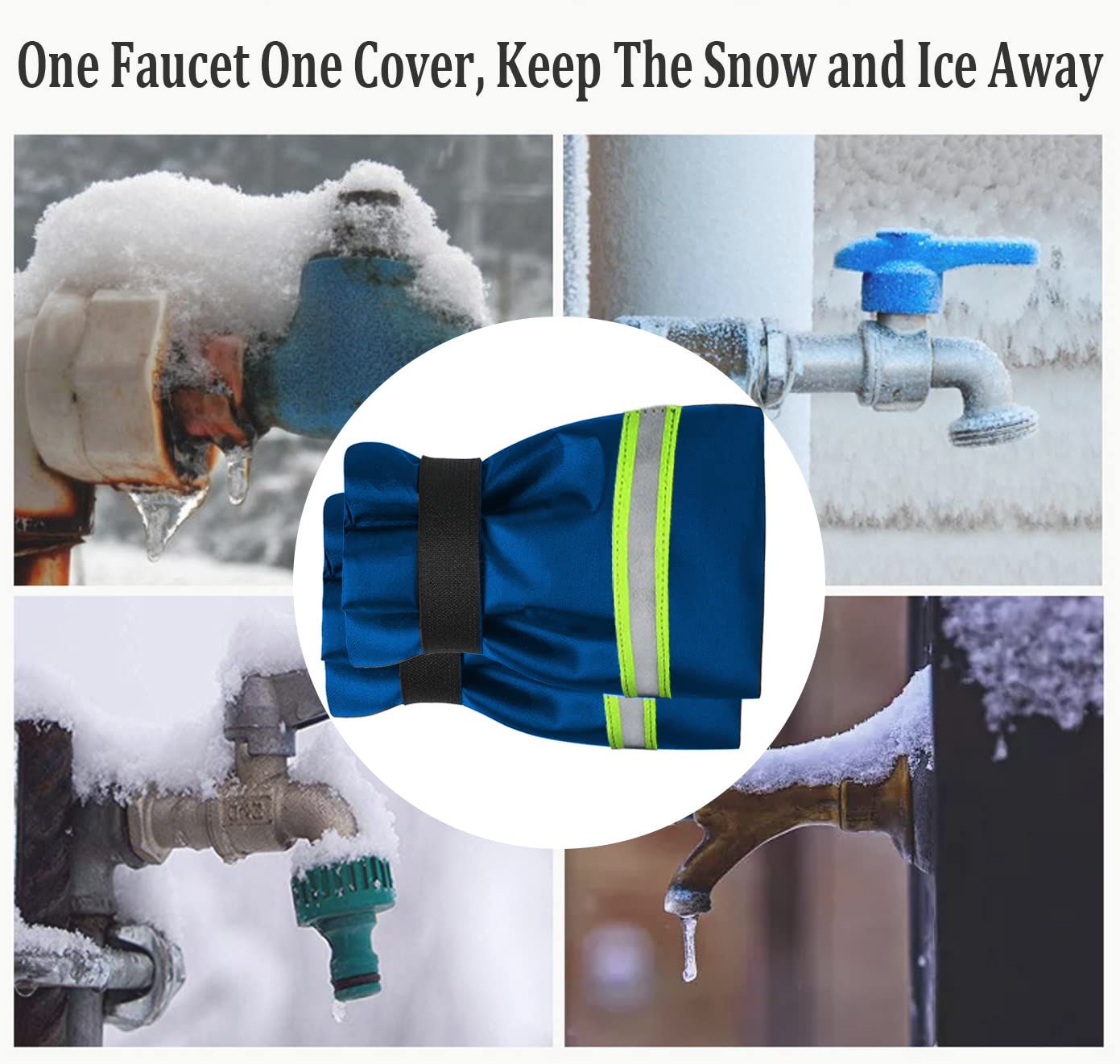 Outdoor Faucet Covers for Winter Freeze Protection, Upgraded Thicken 8.5" H x 6.1" W Outside Garden Faucet Socks for Winter Waterproof Reusable Hose Bibs Insulated Spigot Cover, 2 Pack Black