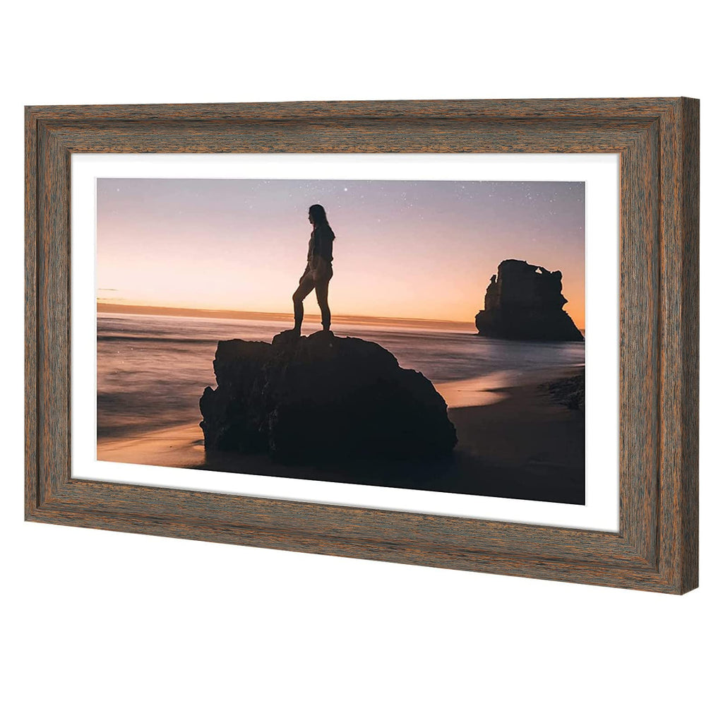 Golden State Art, 13x19 Picture Frame - Displays 11x17 Photo with Mat or 13x19 Without Mat, Wide Moulding Solid Wood Frame for Wall Display, Black