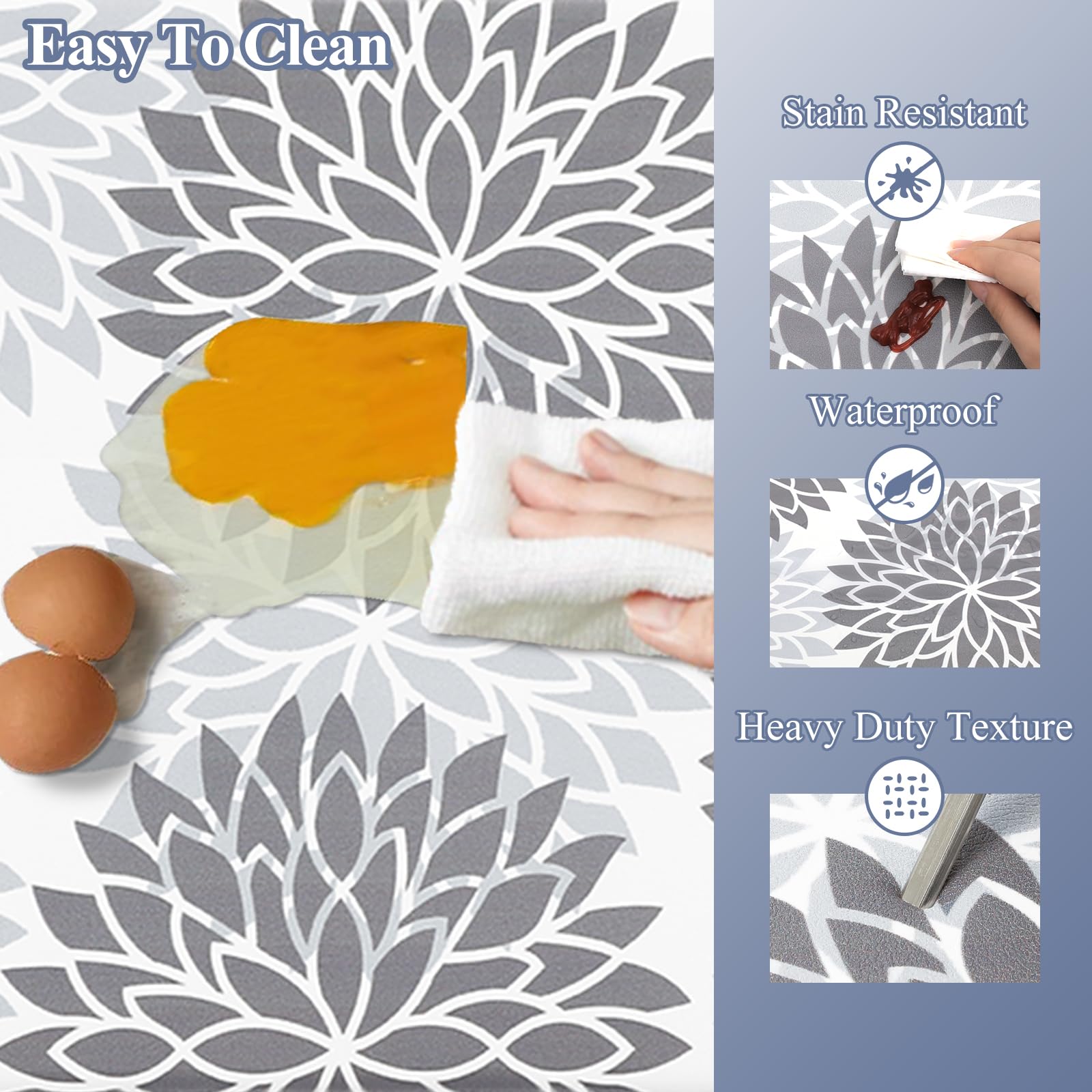 HEBE Anti Fatigue Kitchen Rugs Sets of 2, Non Slip Kitchen Mats for Floor, Waterproof Cushioned Comfort Standing Carpet for Kitchen Sink, Home Office, Laundry Room
