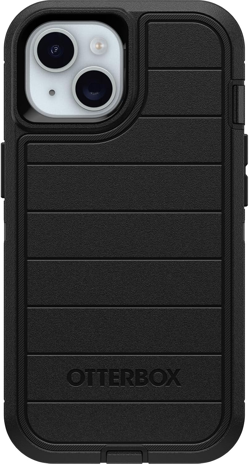 OtterBox iPhone 15, iPhone 14, and iPhone 13 Defender Series Pro Case - Black, screenless, Rugged & Durable, with Port Protection, Includes Holster Clip Kickstand