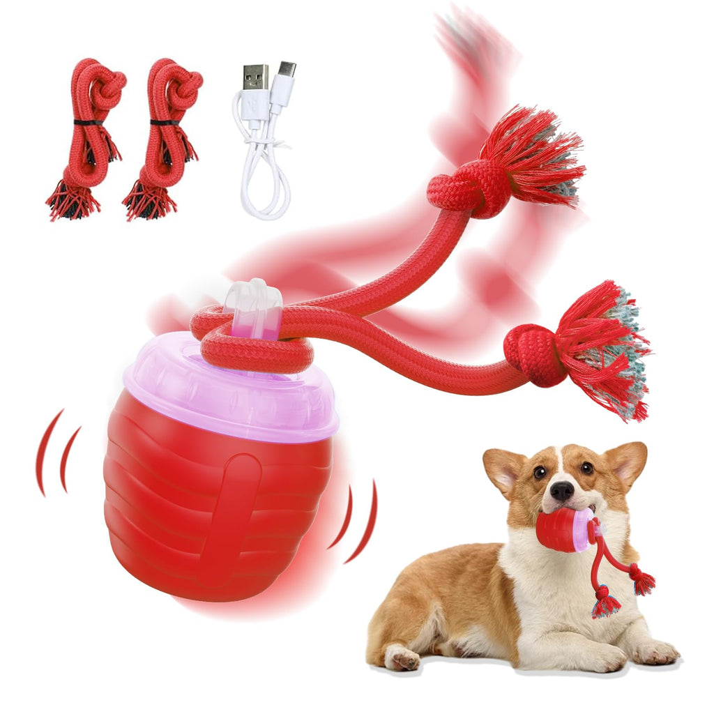 Interactive Dog Toy, [Newly Upgraded] Motion Activated Rolling Squeaky Ball for Medium/Large Dogs, Automatic Moving Dogs Ball for Boredom, USB Rechargeable(Cyan)