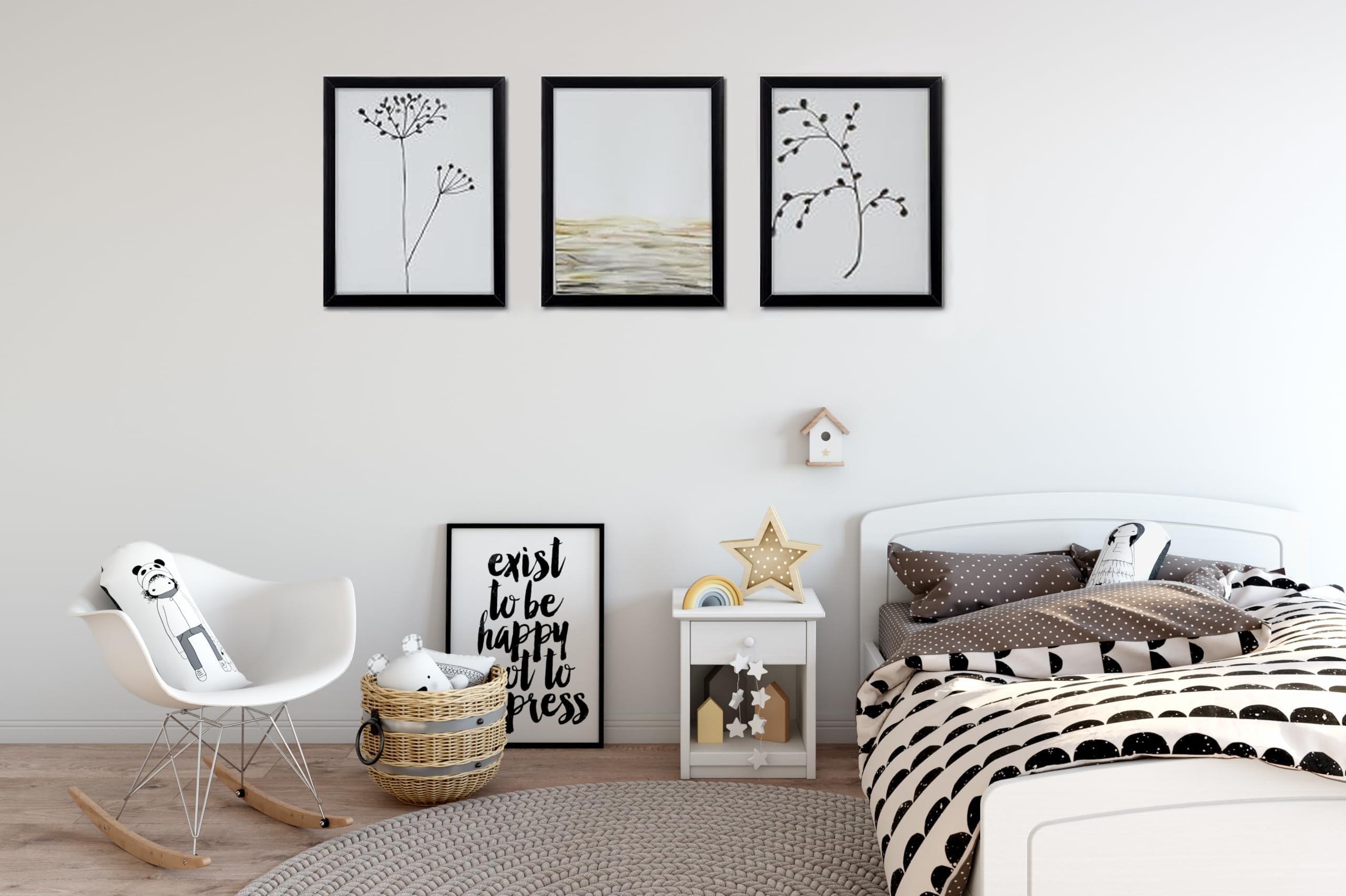 Picrit 24x34 Black Poster Frame 7 Pack, Display Pictures 20x30 Picture with Mat or 24 x 34 without Mat for Horizontal or Vertical Wall Mounting, Wall Gallery Photo Frames