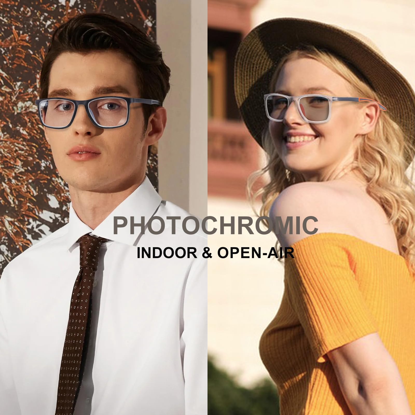 BLOEXCLU 4 Pack Progressive Multifocus Reading Glasses for Men Women TR90 Sports Style Anti-Blue Light Computer Readers