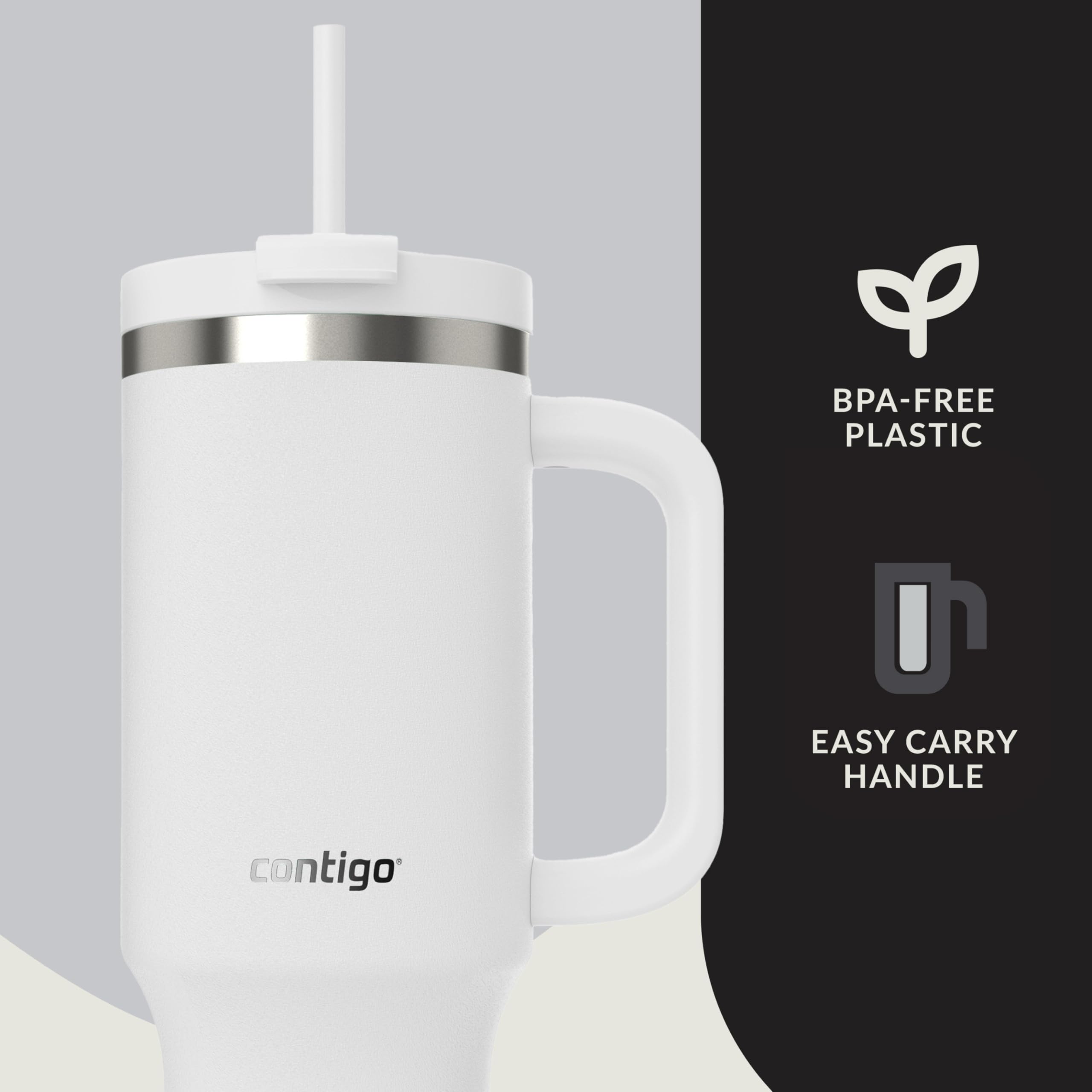 Contigo Streeterville 30oz Tumbler, Stainless Steel Vacuum Insulated, Leak-Proof, Cold for 29 Hours, Fits in cupholders, Licorice