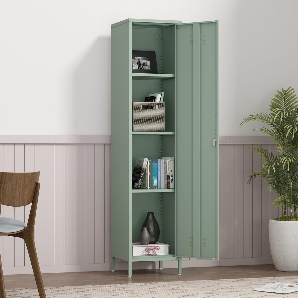 2 Door Steel Accent Cabinet,Black Metal Storage Cabinet with Adjustable Shelf,2-Tier Office Cabinet,Multipurpose Metal Locker Storage Cabinet for Office Home,Music Studio