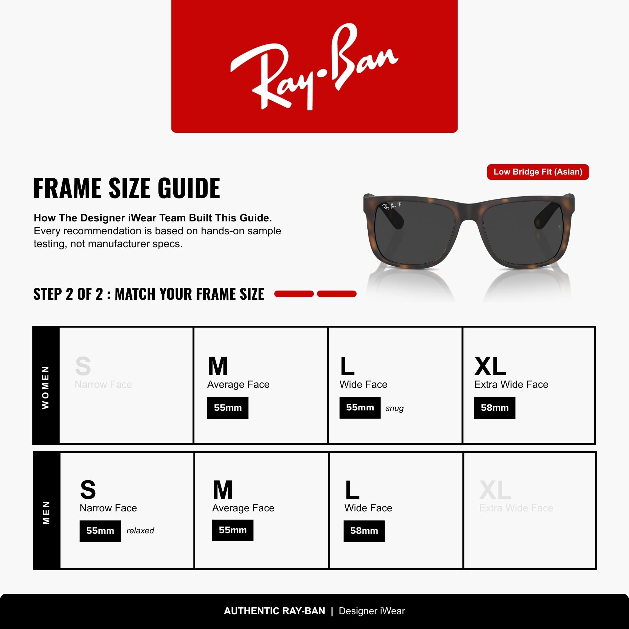 Ray-Ban RB4165F Justin Classic Square Sunglasses for Men